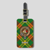 Clan MacMillan Crest over Tartan Luggage Tag