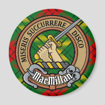 Clan MacMillan Crest over Tartan Magnet