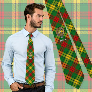 Clan MacMillan Crest over Tartan Neck Tie