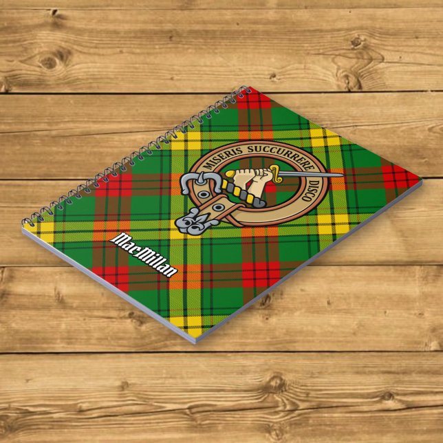 Clan MacMillan Crest over Tartan Notebook (Creator Uploaded)