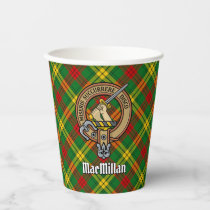 Clan MacMillan Crest over Tartan Paper Cups