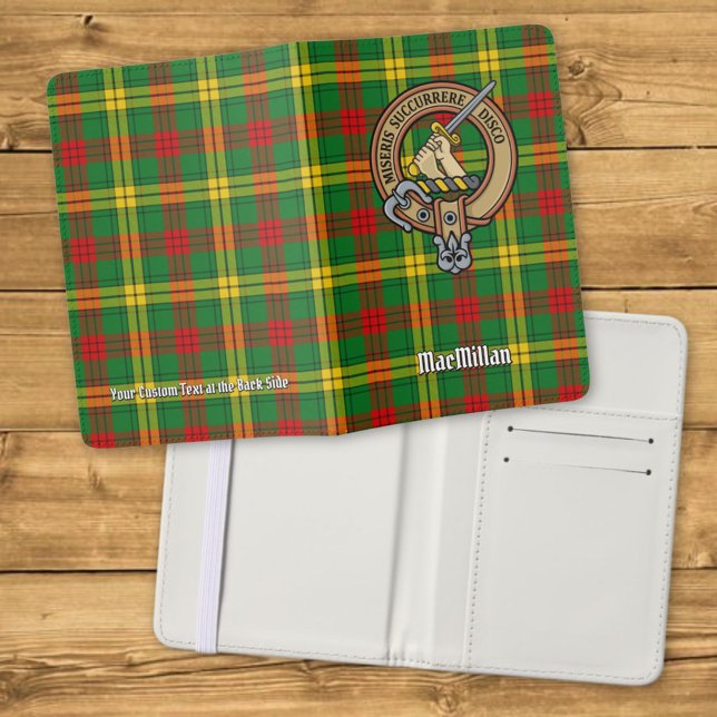 Clan MacMillan Crest over Tartan Passport Holder (Creator Uploaded)