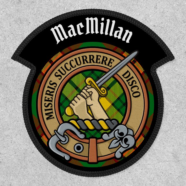 Clan MacMillan Crest over Tartan Patch (Front)