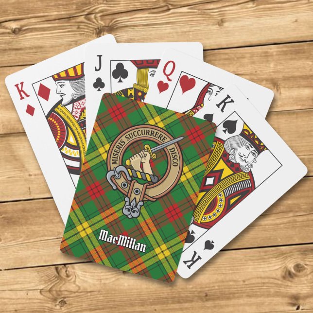 Clan MacMillan Crest over Tartan Poker Cards (Creator Uploaded)