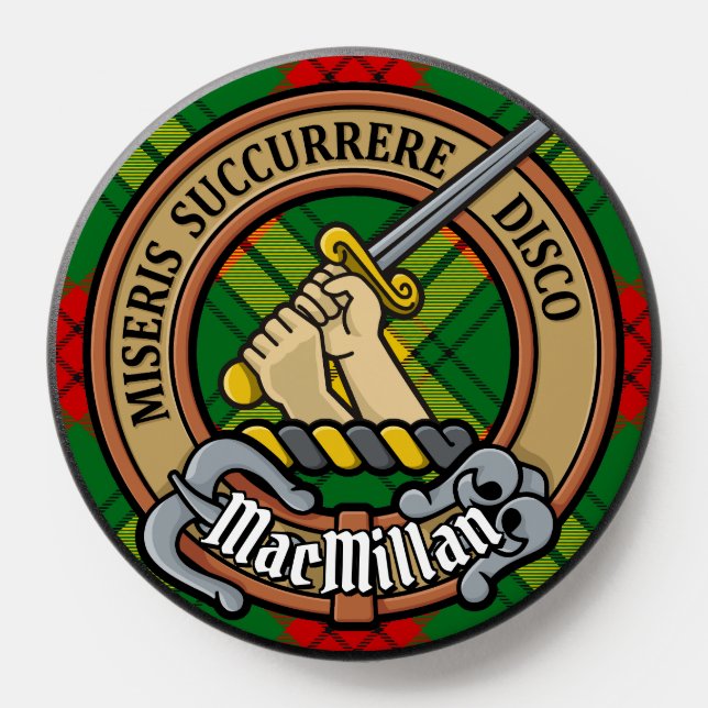 Clan MacMillan Crest over Tartan PopSocket (Popsocket)