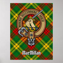 Clan MacMillan Crest over Tartan Poster
