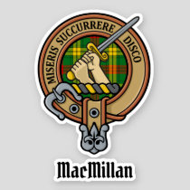 Clan MacMillan Crest over Tartan Sticker