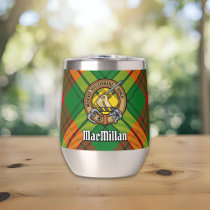 Clan MacMillan Crest over Tartan Thermal Wine Tumbler