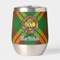 Clan MacMillan Crest over Tartan Thermal Wine Tumbler