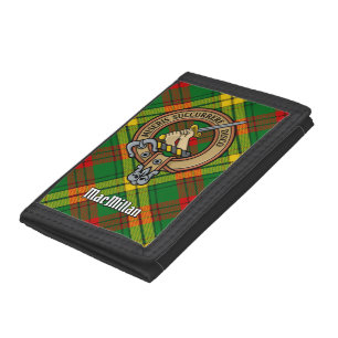 Clan MacMillan Crest over Tartan Tri-fold Wallet