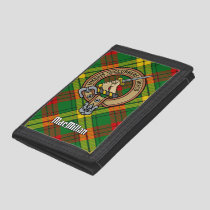 Clan MacMillan Crest over Tartan Trifold Wallet