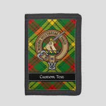 Clan MacMillan Crest over Tartan Trifold Wallet