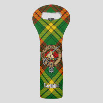 Clan MacMillan Crest over Tartan Wine Bag