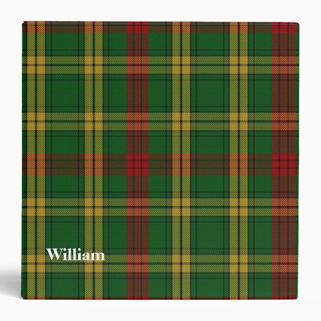 Clan MacMillan Custom Tartan Plaid Binder (Front)