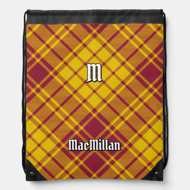 Clan MacMillan Dress Tartan Drawstring Bag (Front)