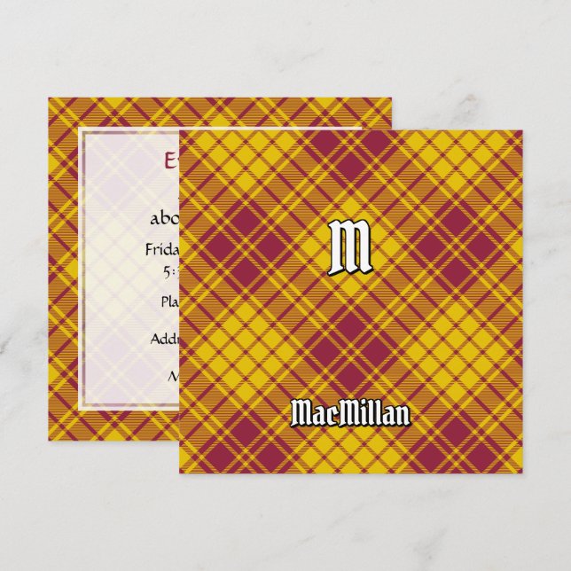 Clan MacMillan Dress Tartan Invitation (Front/Back)