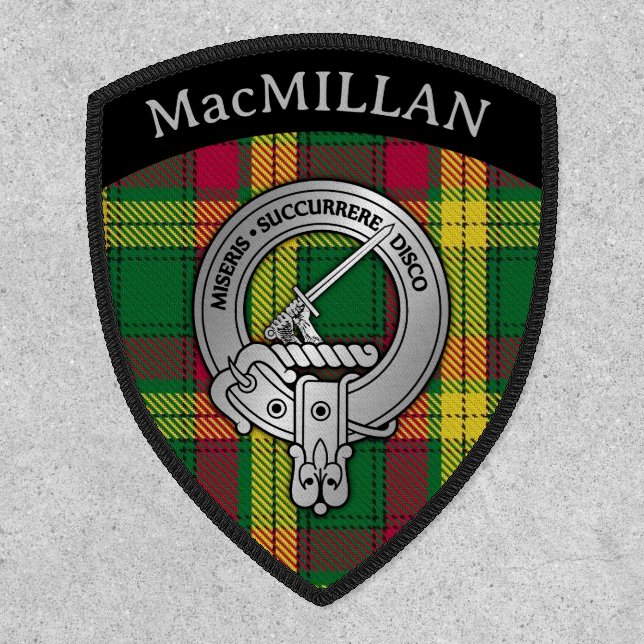 Clan MacMillan [EDIT] Crest & Tartan Shield Patch (Front)