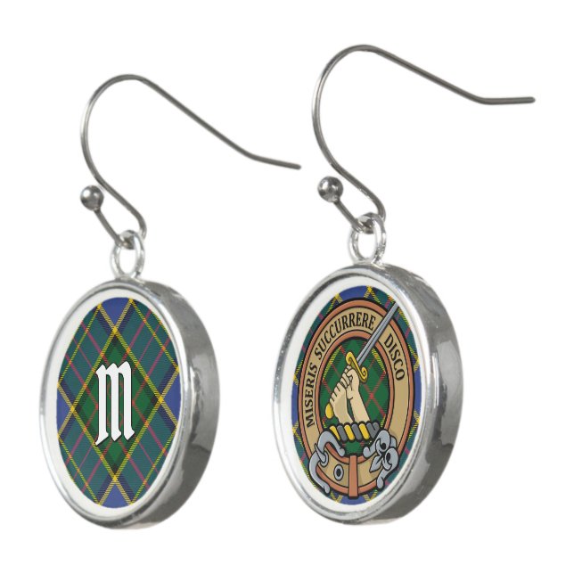 Clan MacMillan Hunting Tartan Earrings (Angled)