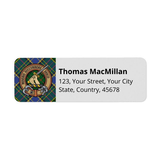 Clan MacMillan Hunting Tartan Label (Front)