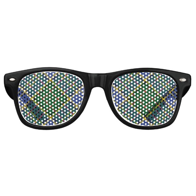 Clan MacMillan Hunting Tartan Retro Sunglasses (Front)