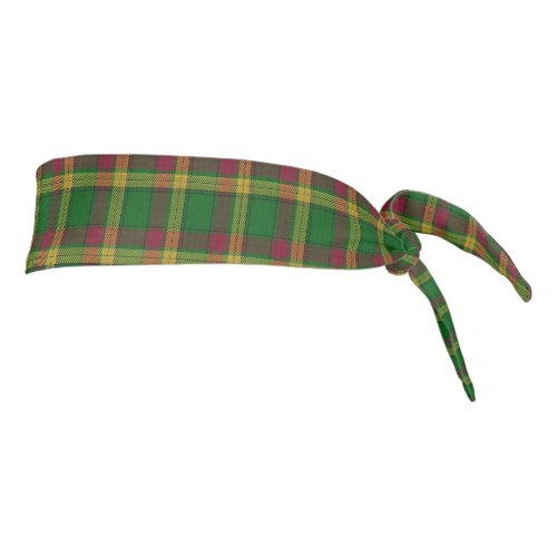 Clan MacMillan Scottish Red Yellow Green Tartan Tie Headband