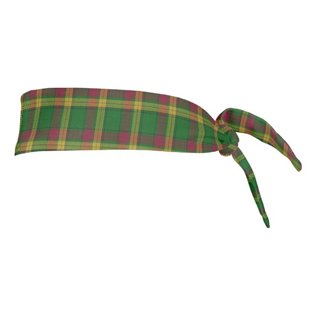 Clan MacMillan Scottish Red Yellow Green Tartan Tie Headband (Rotate 90)