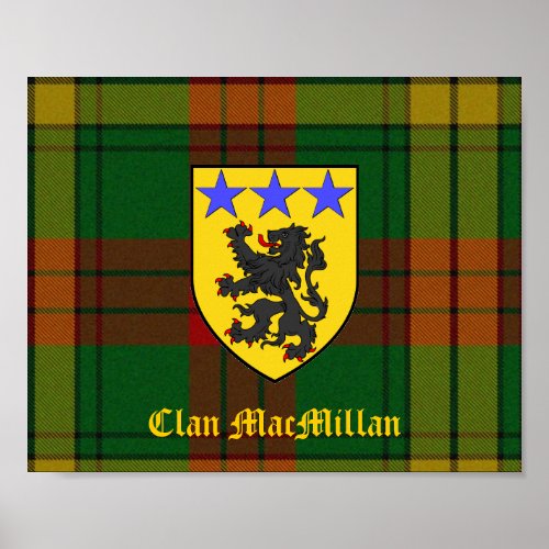 Clan MacMillan Tartan and Shield Poster