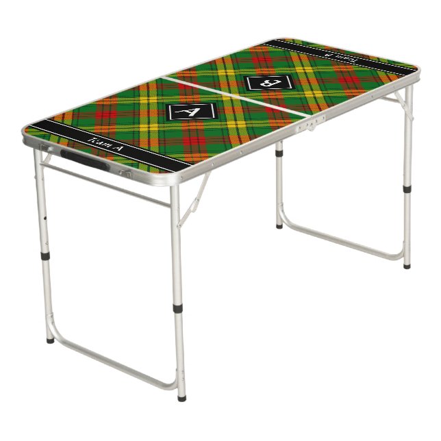 Clan MacMillan Tartan Beer Pong Table (Angled)