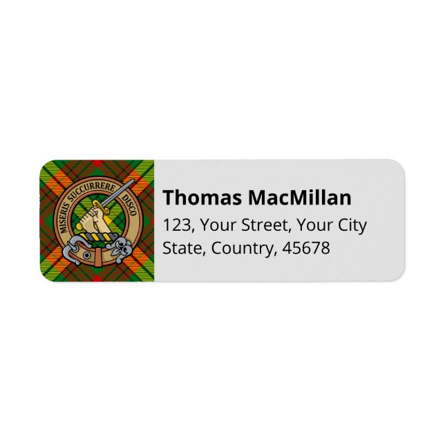 Clan MacMillan Tartan Label (Front)