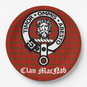Clan MacNab Crest Badge and Tartan Paper Plates