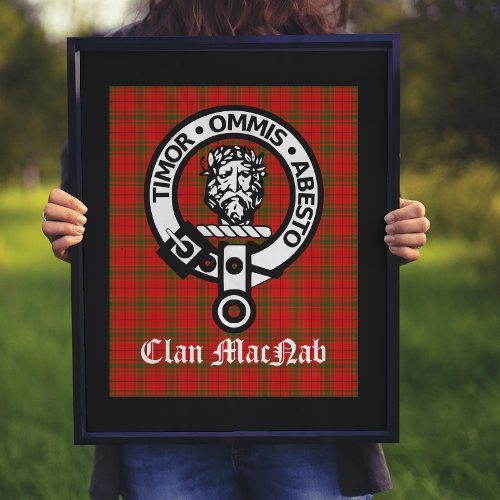 Clan MacNab Crest Badge and Tartan Poster
