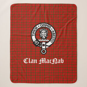 Clan MacNab Crest Badge and Tartan Sherpa Blanket