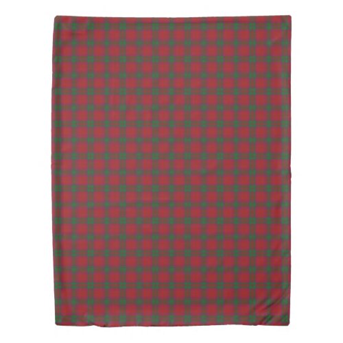 Clan MacNab Scottish Accents Red Green Tartan Duvet Cover