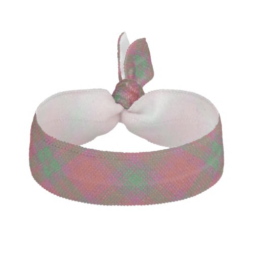 Clan MacNab Scottish Accents Red Green Tartan Ribbon Hair Tie