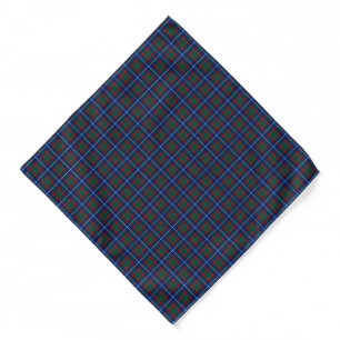 Clan MacNab Tartan Bright Blue and Red Plaid Bandana