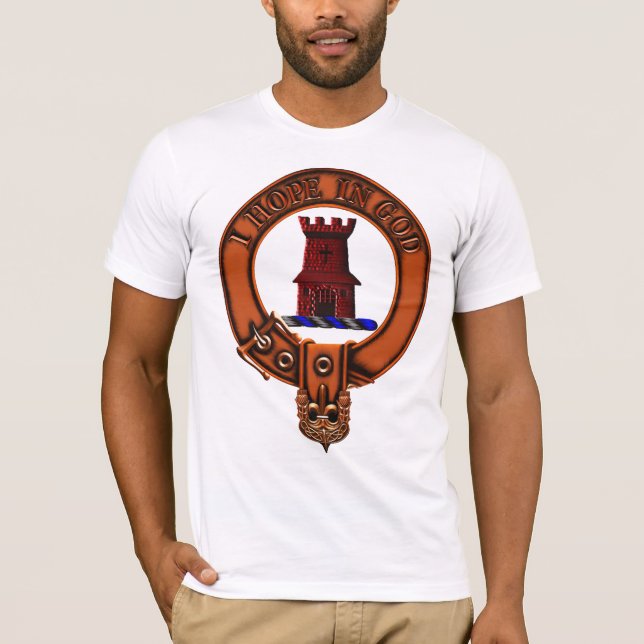 Clan Macnaughton Family Crest and Targe T-Shirt (Front)
