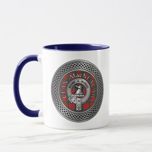 Clan MacNeacail  MacNicol Crest  Tartan Knot Mug