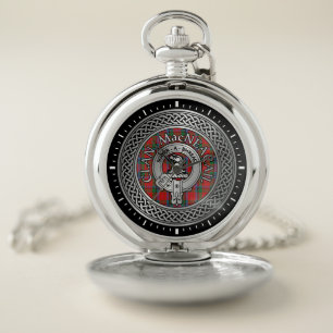 Clan MacNeacail MacNicol Crest & Tartan Knot Pocket Watch