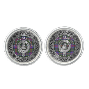 Clan MacNeil Crest & Tartan Knot Cufflinks