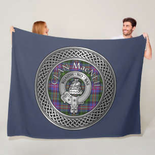 Clan MacNeil Crest & Tartan Knot Fleece Blanket