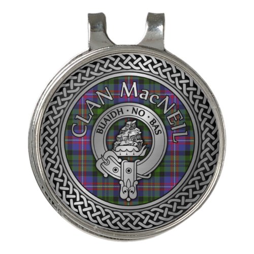 Clan MacNeil Crest  Tartan Knot Golf Hat Clip