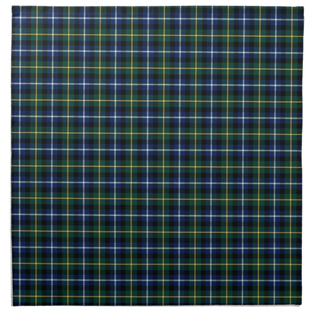Clan MacNeil Dark Blue and Green Scottish Tartan Napkin (Front)