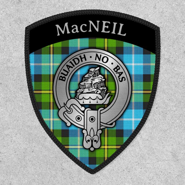 Clan MacNeil [EDIT] Crest & Tartan Shield Patch (Front)