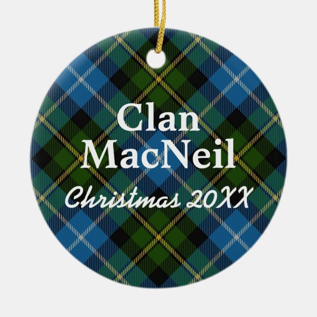 Clan MacNeil Scottish Tartan Ceramic Ornament (Front)