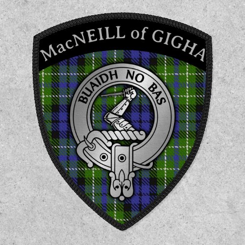 Clan MacNeill of Gigha EDIT Crest  Tartan Patch