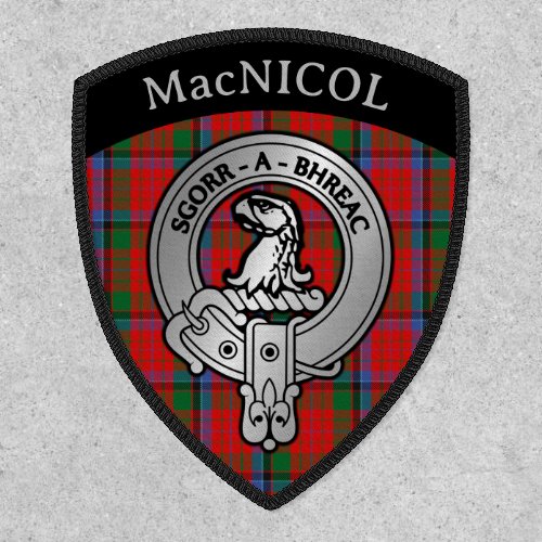 Clan MacNicol Crest  Tartan Shield Patch