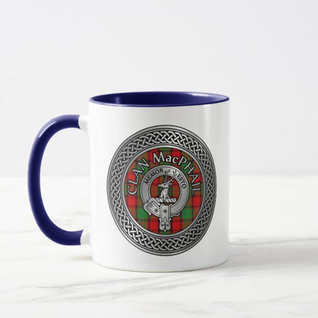 Clan MacPhail Crest & Tartan Knot Mug (Left)