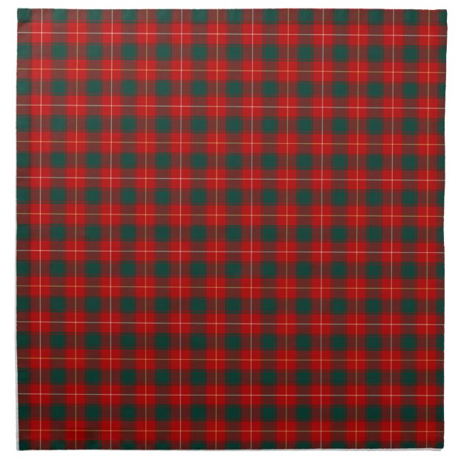 Clan MacPhee Bright Red and Green Scottish Tartan Napkin (Front)