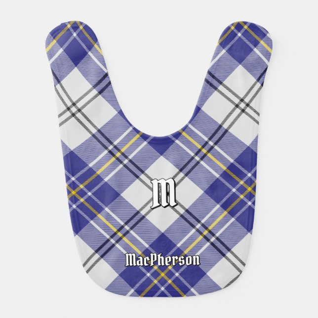 Clan MacPherson Blue Dress Tartan Baby Bib (Front)