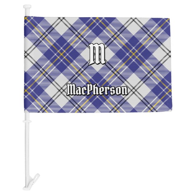 Clan MacPherson Blue Dress Tartan Car Flag (Front)